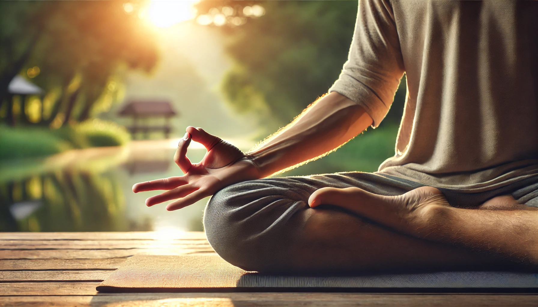 Gyan Mudra is a symbolic hand gesture that involves touching the tip of the thumb with the tip of the index finger, while the other three fingers are kept straight and relaxed.