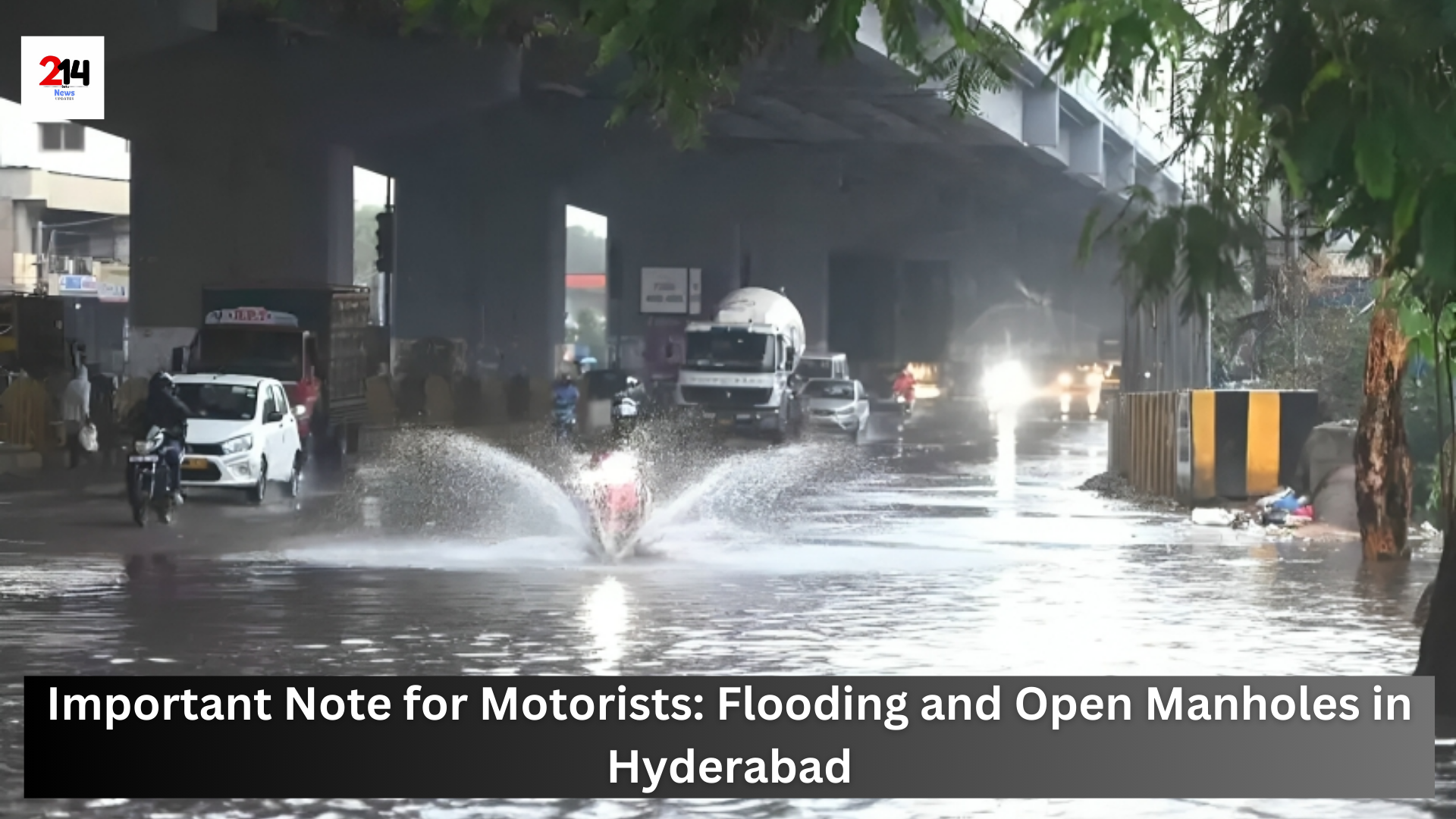 Heavy rains in Hyderabad have led to severe flooding and open manholes in several areas. Motorists are advised to drive cautiously and avoid low-lying regions to stay safe.